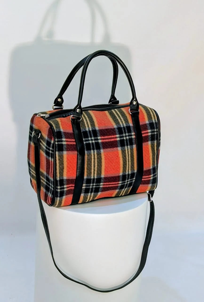 Autumn Plaid Fabric Handbag